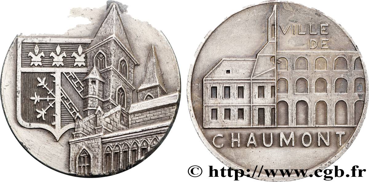 VILLES ET MAIRIES Médaille, Ville de Chaumont TTB