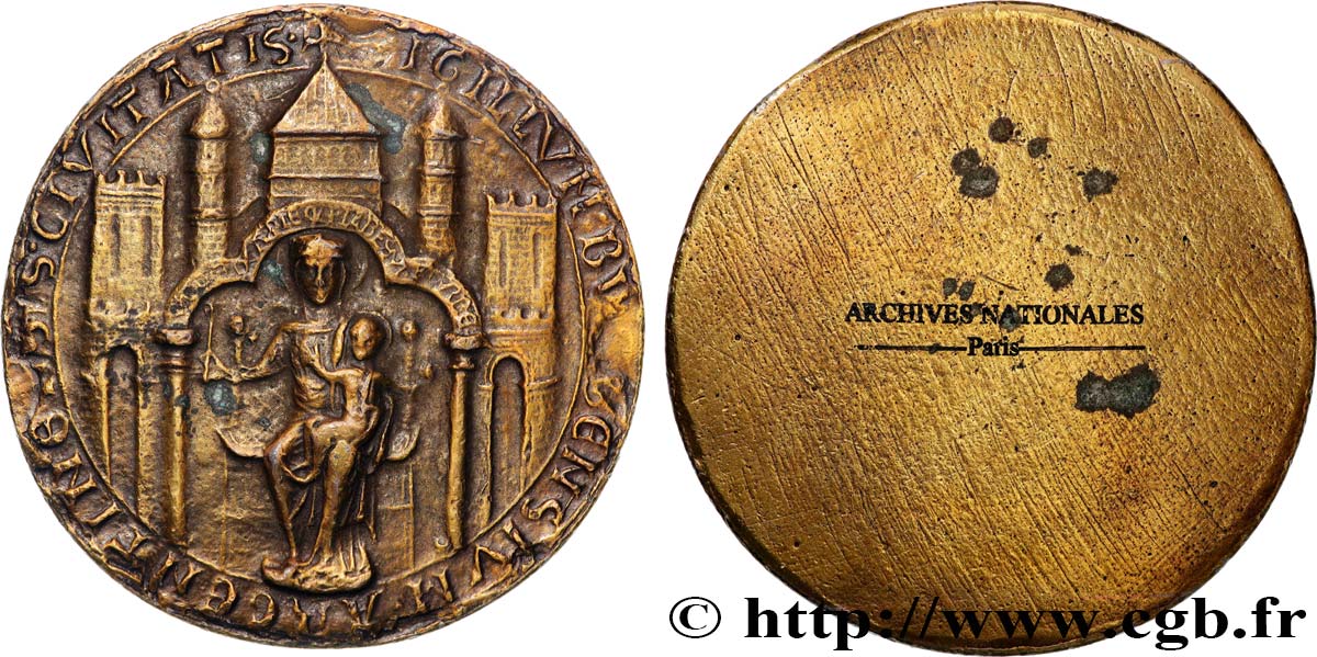 TOWN OF STRASBOURG Médaille, Sceau de la ville de Strasbourg  XF