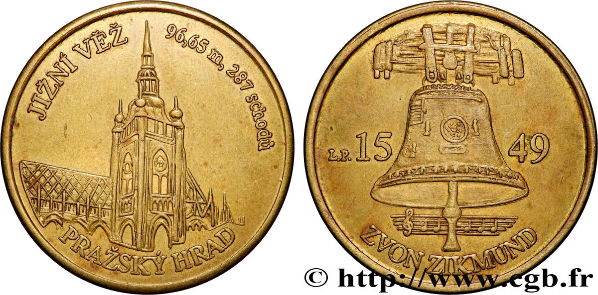 RÉPUBLIQUE TCHÈQUE Médaille, Tour sud du château de Prague TTB+