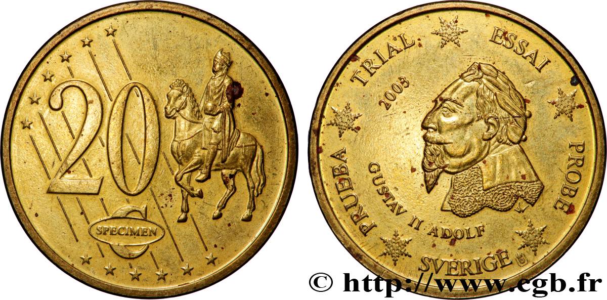 EUROPA Médaille, Essai Euros Suède XF