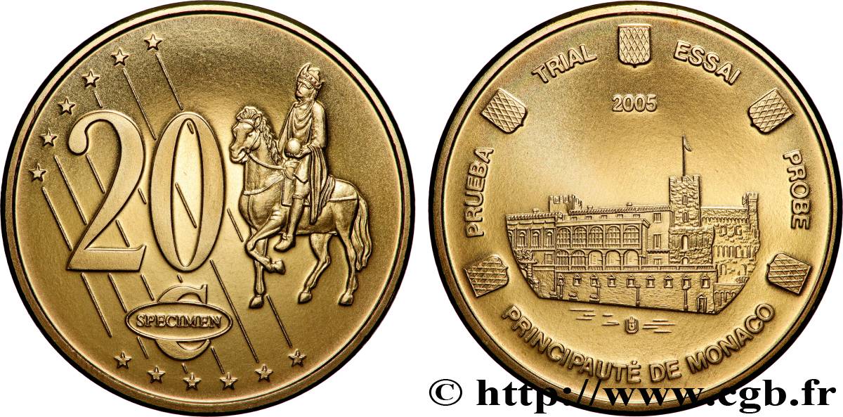EUROPA Médaille, 20 centimes Euro République de Monaco SC