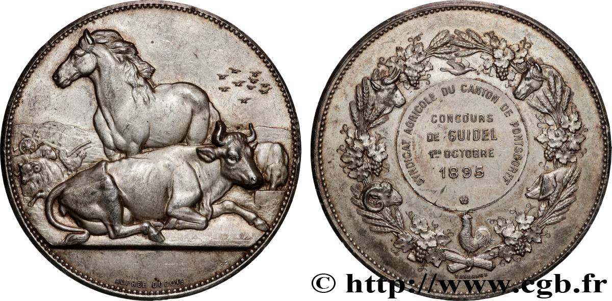 TROISIÈME RÉPUBLIQUE Médaille, Syndicat agricole, Concours de Guidel TTB+