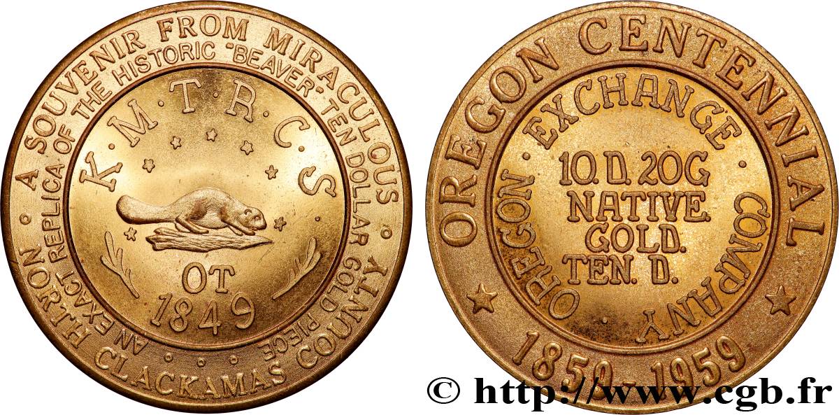 ÉTATS-UNIS D AMÉRIQUE Médaille, Oregon Centennial SPL