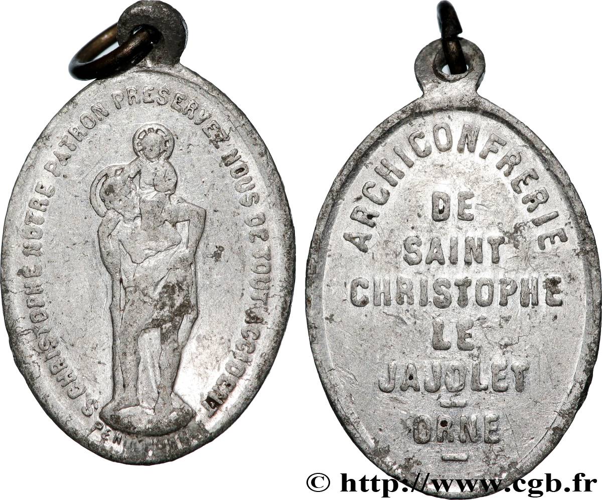 MÉDAILLES RELIGIEUSES Médaille, Archiconfrérie de Saint-Christophe-le-Jajolet TB+