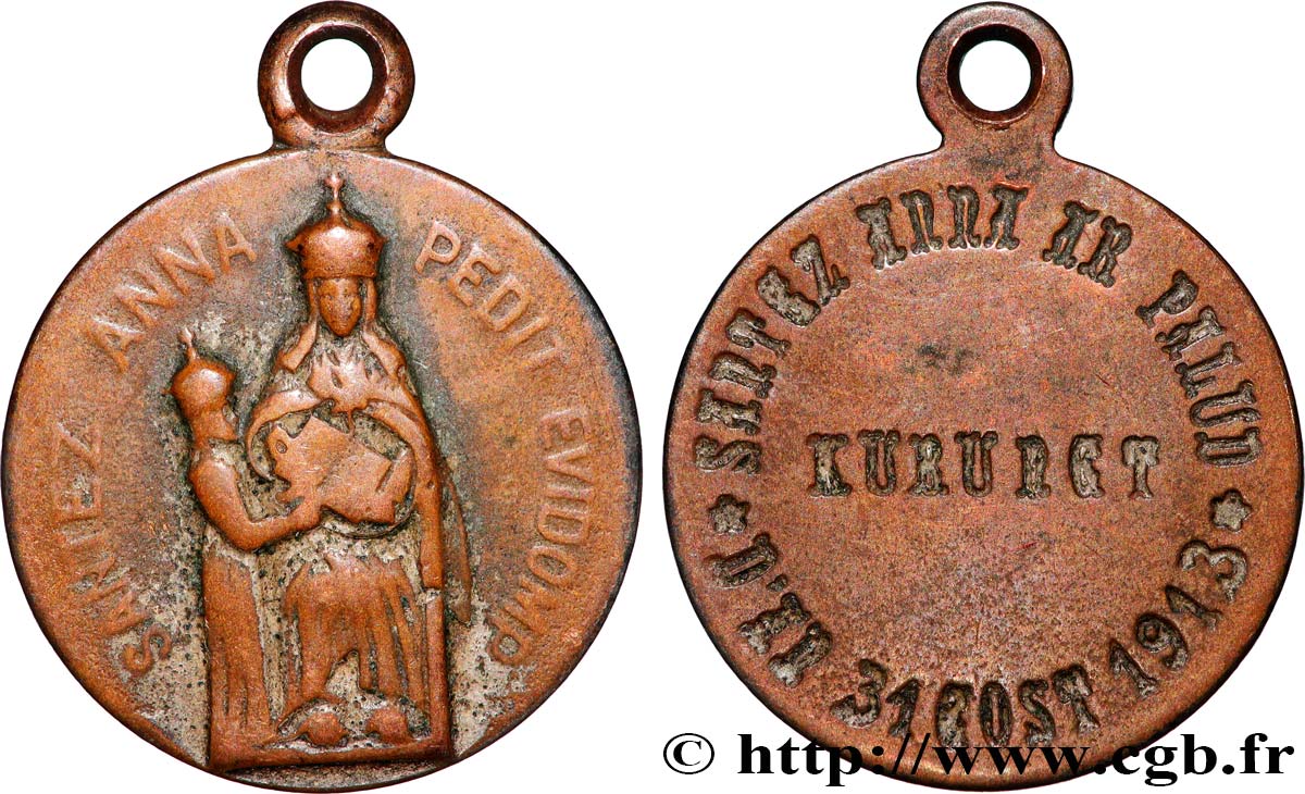 MÉDAILLES RELIGIEUSES Médaille, Couronnement de la statue de Sainte-Anne-la-Palud MBC