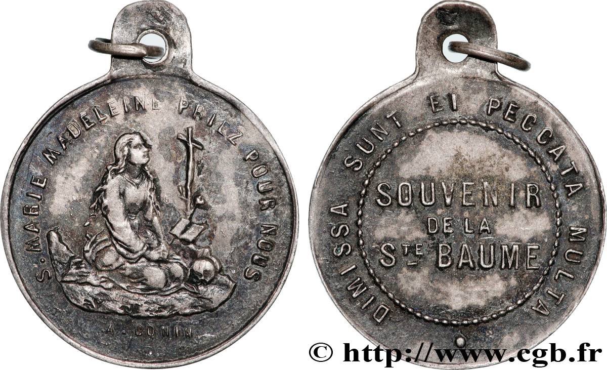 MÉDAILLES RELIGIEUSES Médaille, Marie Madeleine, Souvenir de la Sainte Baume XF
