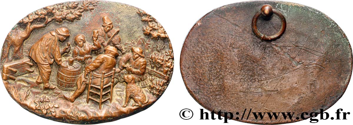 ART, PAINTING AND SCULPTURE Médaille, Scène de genre SS