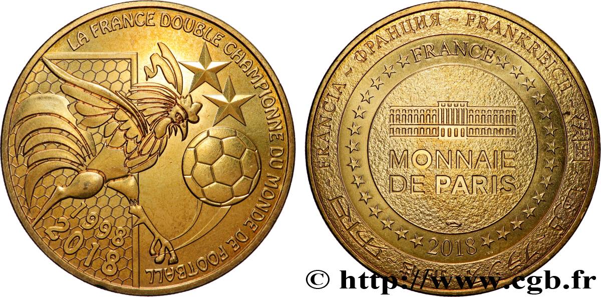 V REPUBLIC Médaille, La France double championne du monde de football AU