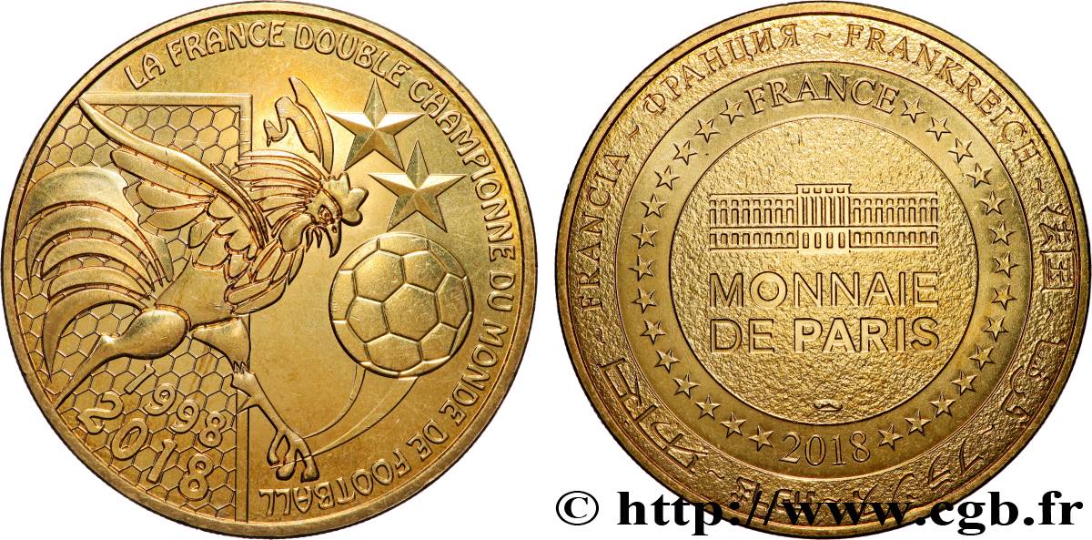 V REPUBLIC Médaille, La France double championne du monde de football AU