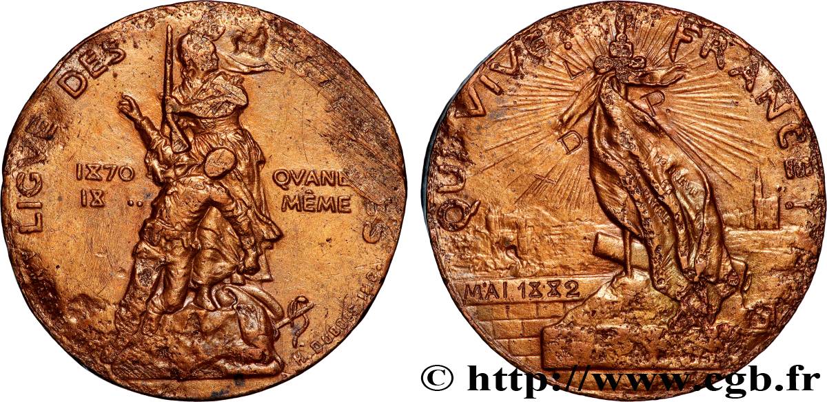 TERZA REPUBBLICA FRANCESE Médaille, Ligue des patriotes BB
