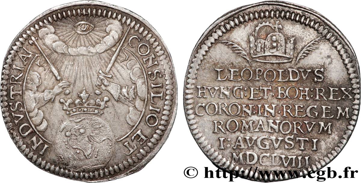 SAINT-EMPIRE ROMAIN GERMANIQUE - AUTRICHE - LÉOPOLD Ier Couronnement de Léopold I en tant qu’empereur du Saint Empire TTB+