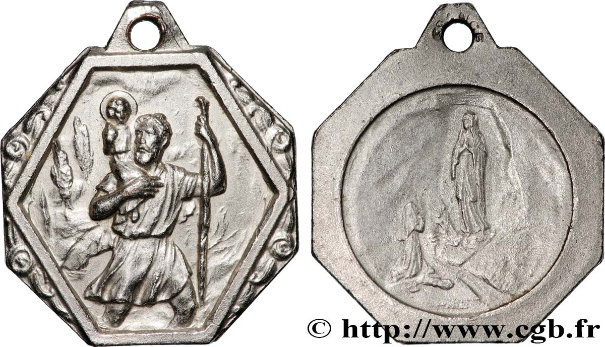 MÉDAILLES RELIGIEUSES Médaille, Saint Christophe  TTB+