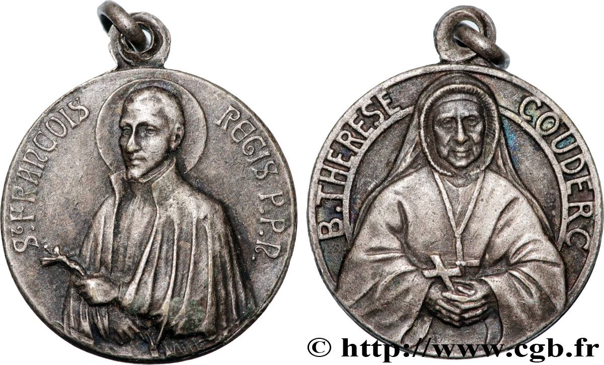MÉDAILLES RELIGIEUSES Médaille, Jean-François Régis et Thérèse Couderc XF