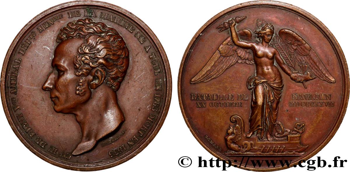 ZWEITES KAISERREICH Médaille en mémoire du comte de Rigny pour la bataille de Navarin SS