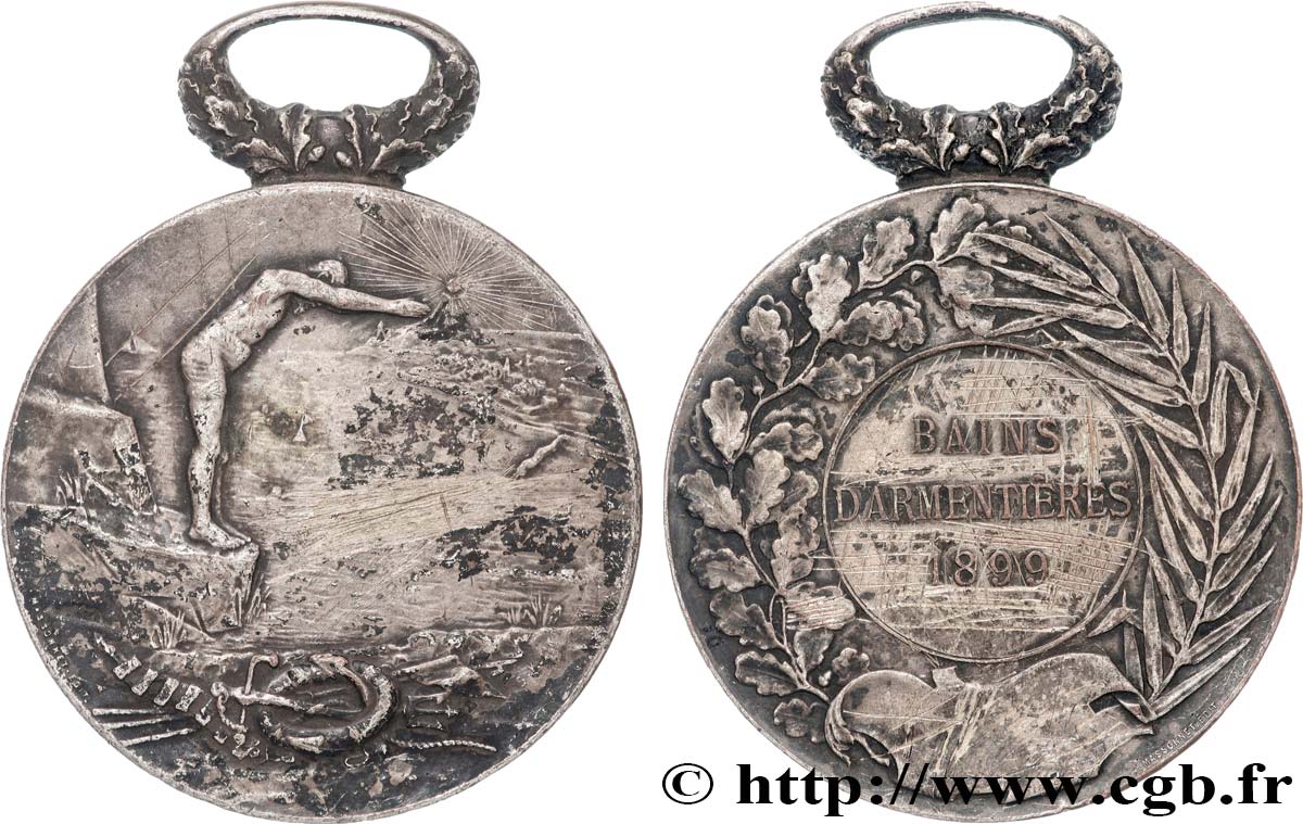 TROISIÈME RÉPUBLIQUE Médaille, Bains d’Armentières TB+