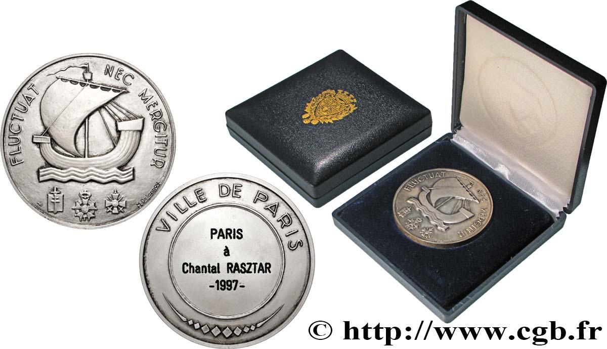 CINQUIÈME RÉPUBLIQUE Médaille de la Ville de Paris, Fluctuac Nec Mergitur TTB+
