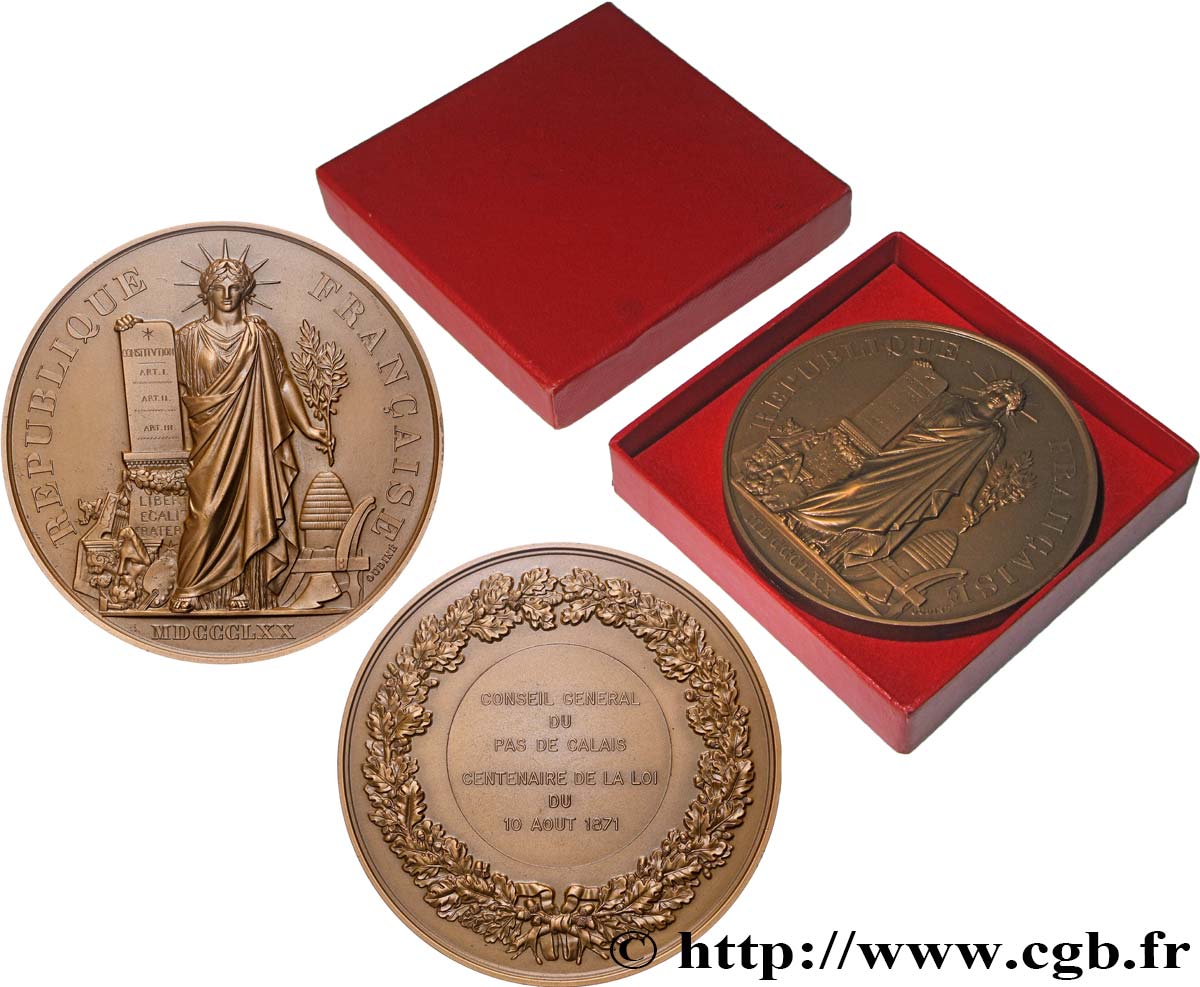 CINQUIÈME RÉPUBLIQUE Médaille, Centenaire de la loi du 10 août 1871 SUP