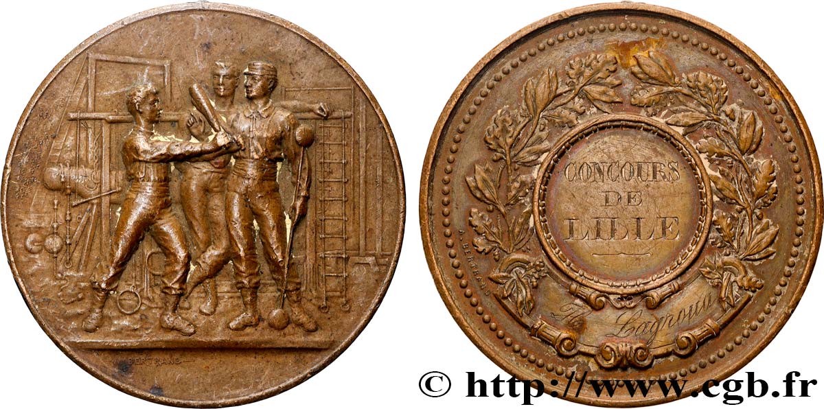 III REPUBLIC Médaille, Concours de Lille XF
