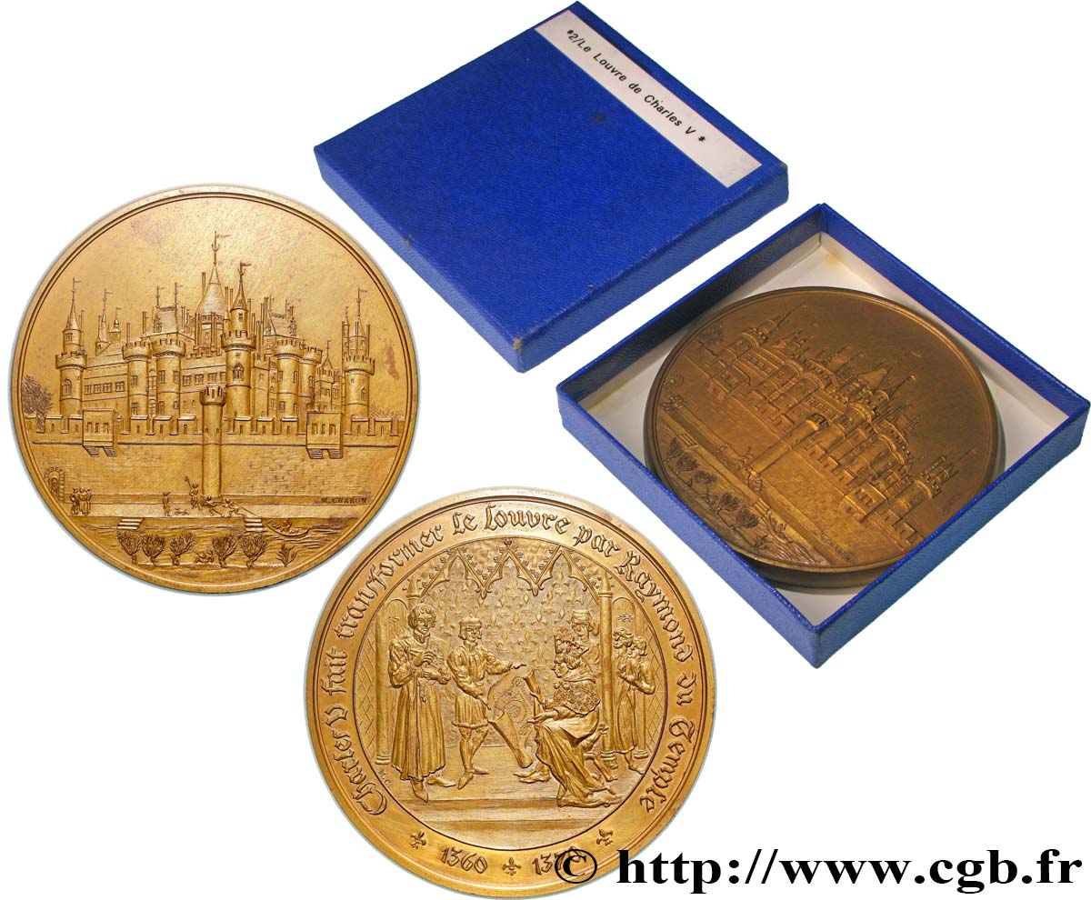 MONUMENTS ET HISTOIRE Médaille, Charles V fait transformer le Louvre, n°332 TTB+/SUP