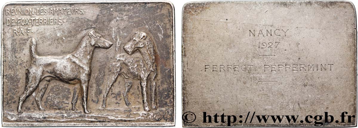 TERCERA REPUBLICA FRANCESA Plaquette, Réunion des amateurs de fox-terriers MBC