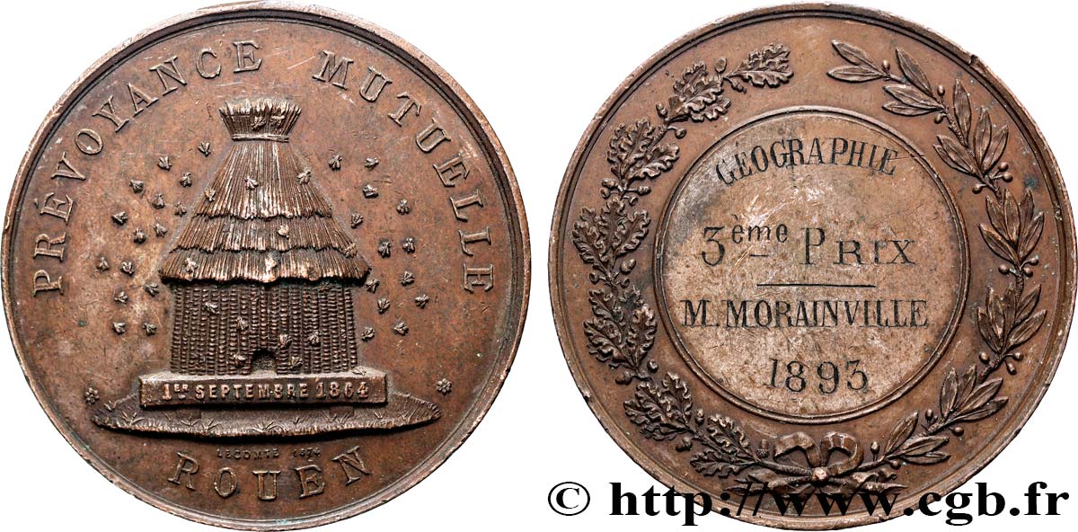 TERCERA REPUBLICA FRANCESA Médaille, Prévoyance mutuelle MBC