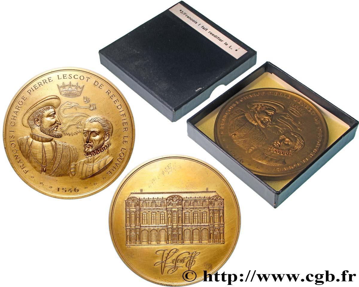 MONUMENTS ET HISTOIRE Médaille, Pierre Lescot chargé de réédifier le Louvre, n°325 SUP