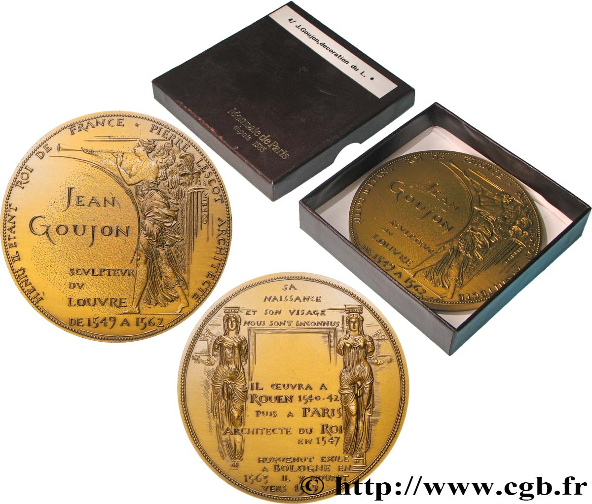 MONUMENTS ET HISTOIRE Médaille, Jean Goujon, sculpteur du Louvre, n°199 TTB+/SUP