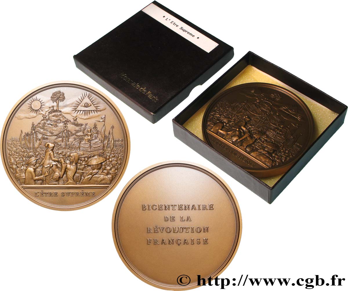 CINQUIÈME RÉPUBLIQUE Médaille, Bicentenaire de la Révolution, L’être suprême SUP+