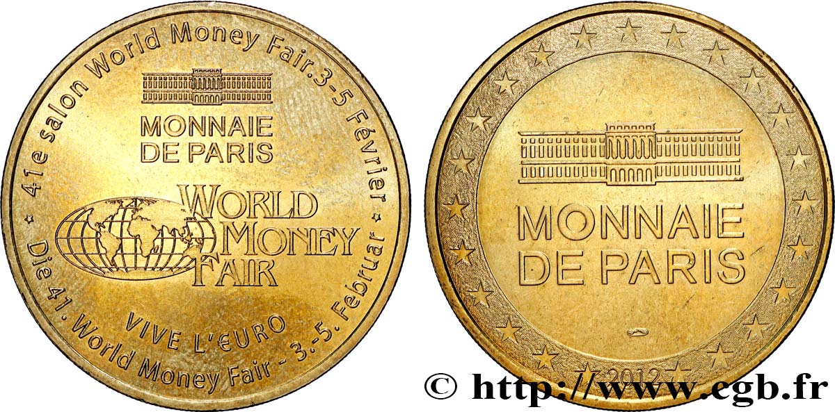 TOURISTIC MEDALS WORLD MONEY FAIR 2012 EBC