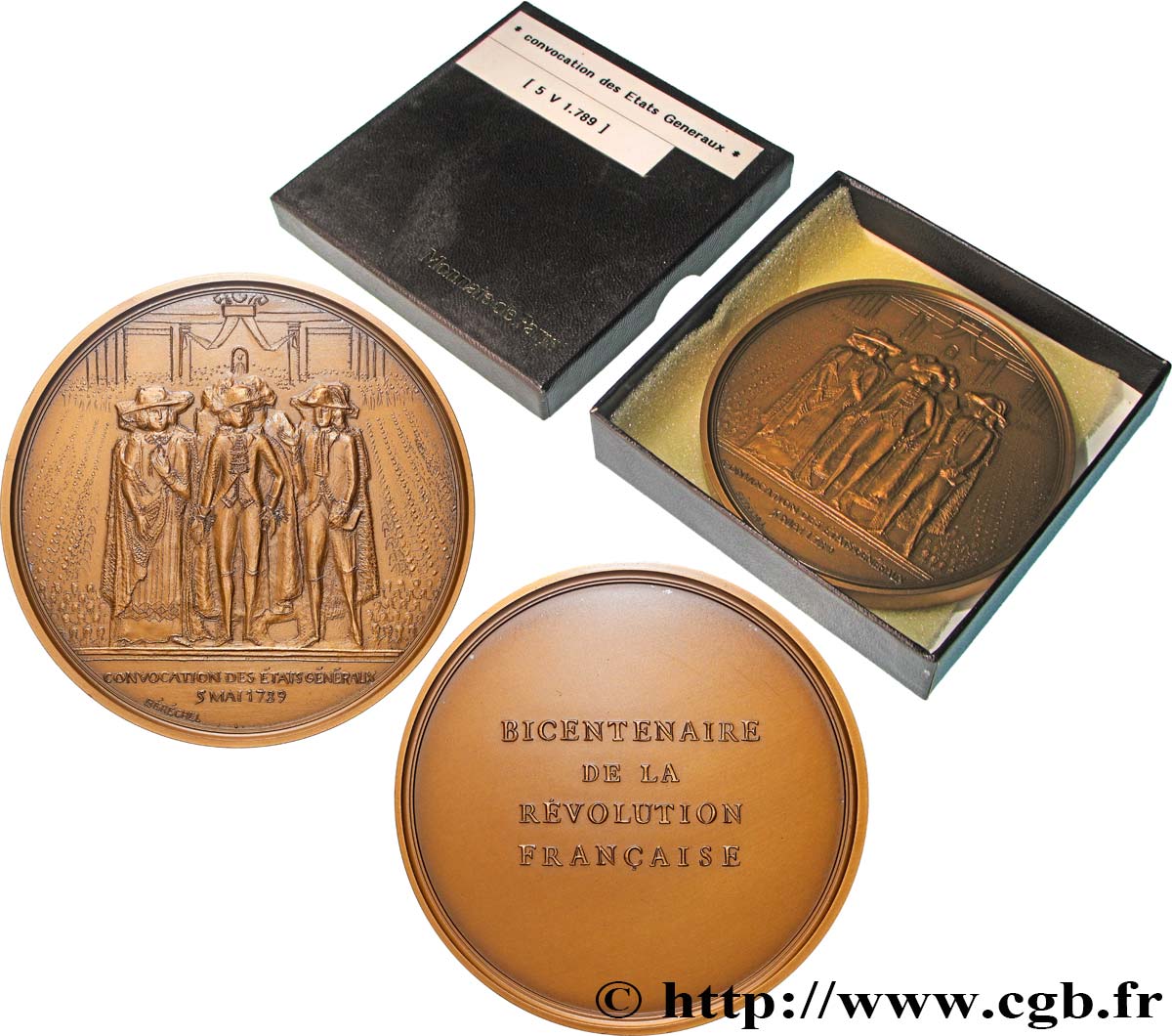 Médaille Bicentenaire Révolution Française 1789-1989 - Bronze Avec Ecrin