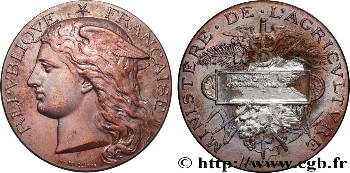 TROISIÈME RÉPUBLIQUE Médaille, Concours général agricole  TB+