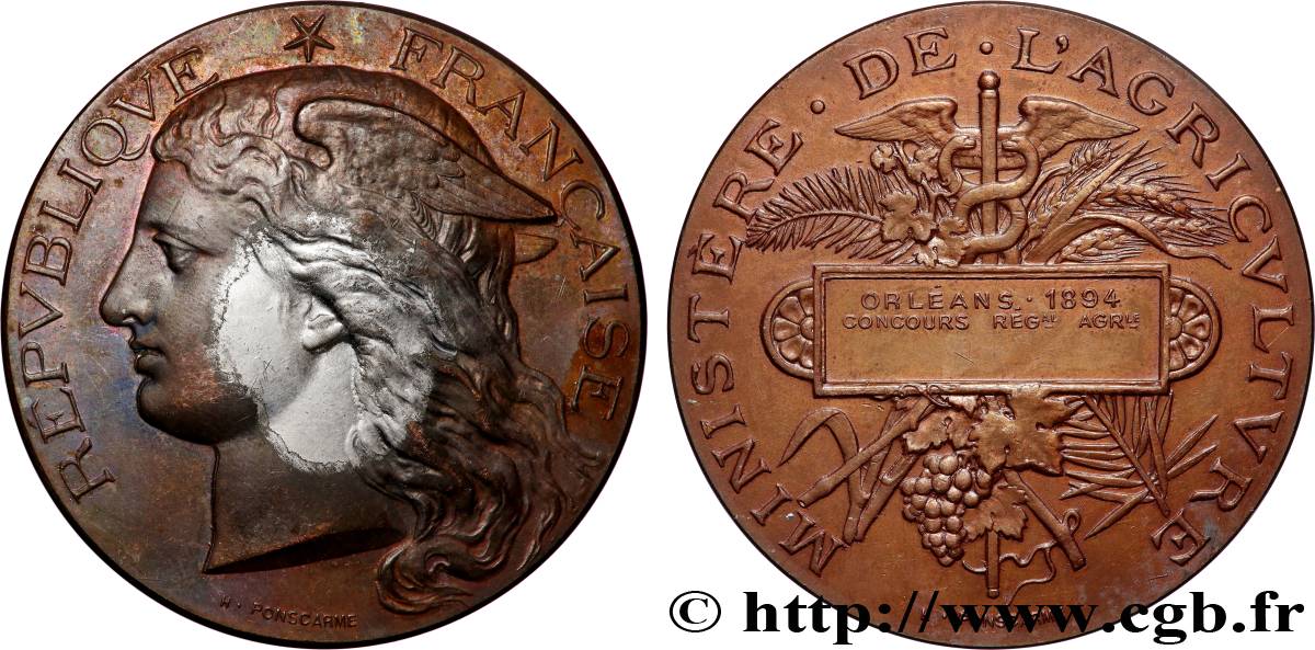 TERZA REPUBBLICA FRANCESE Médaille, Concours régional agricole  BB