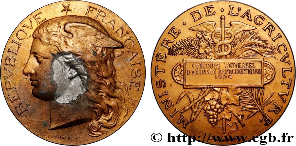 TROISIÈME RÉPUBLIQUE Médaille, Concours universel d’animaux reproducteurs  TB+/TTB