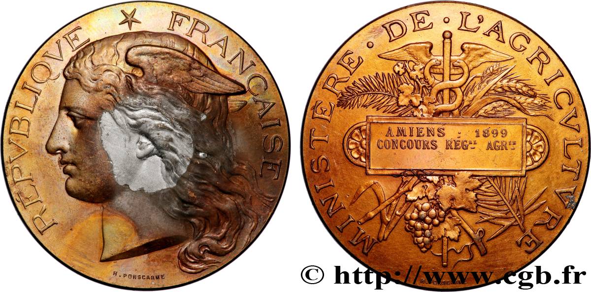 TROISIÈME RÉPUBLIQUE Médaille, Concours régional d’agriculture  TB+/TTB