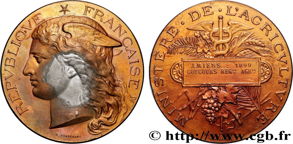 TROISIÈME RÉPUBLIQUE Médaille, Concours régional d’agriculture   TB+/TTB