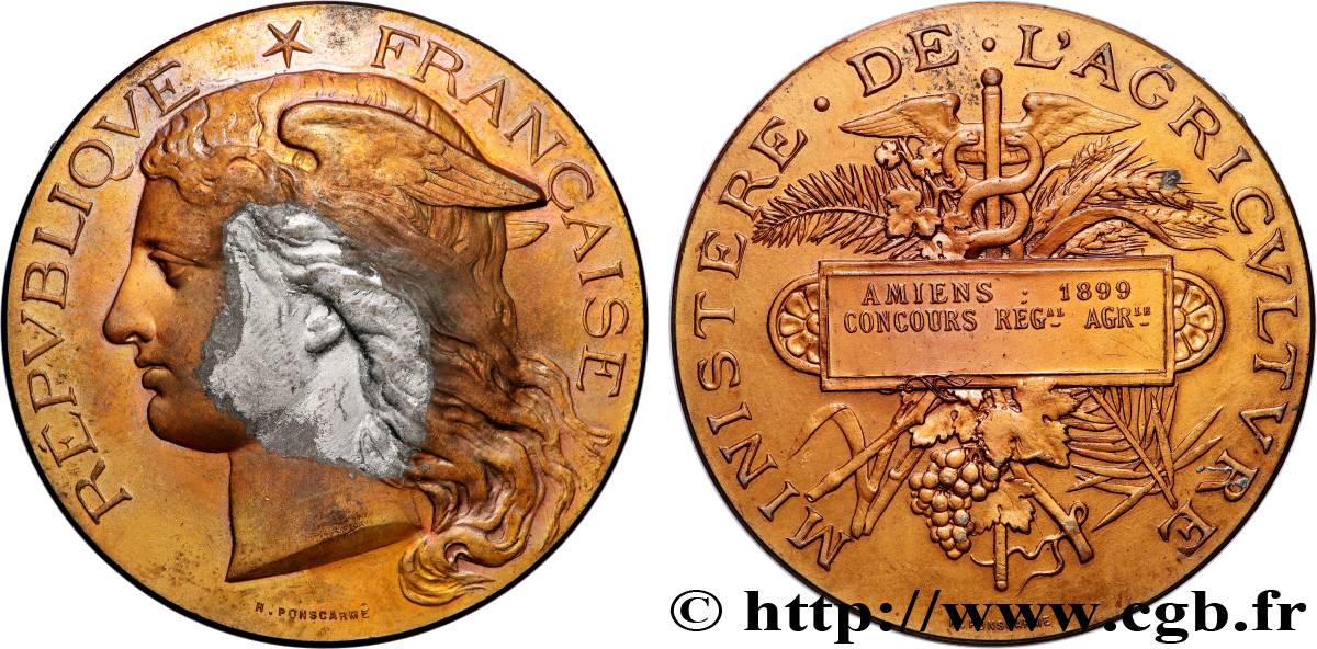 TROISIÈME RÉPUBLIQUE Médaille, Concours régional d’agriculture   TB+/TTB