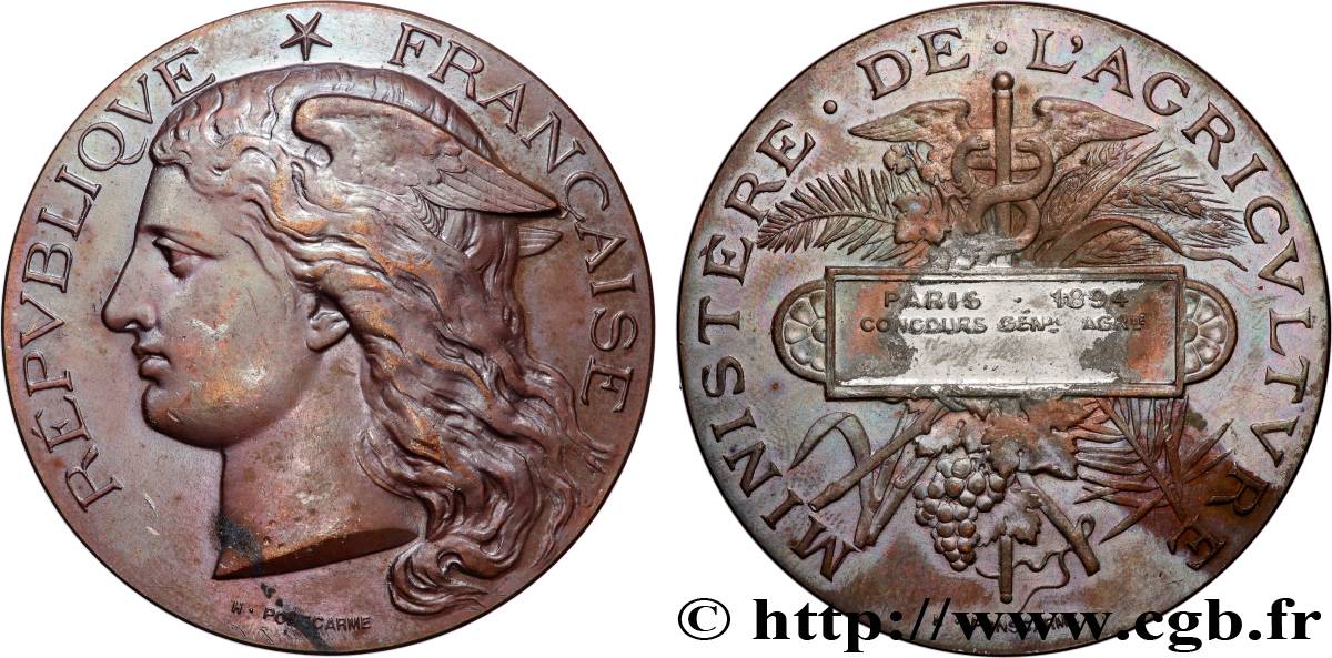 III REPUBLIC Médaille, Concours général agricole  VF