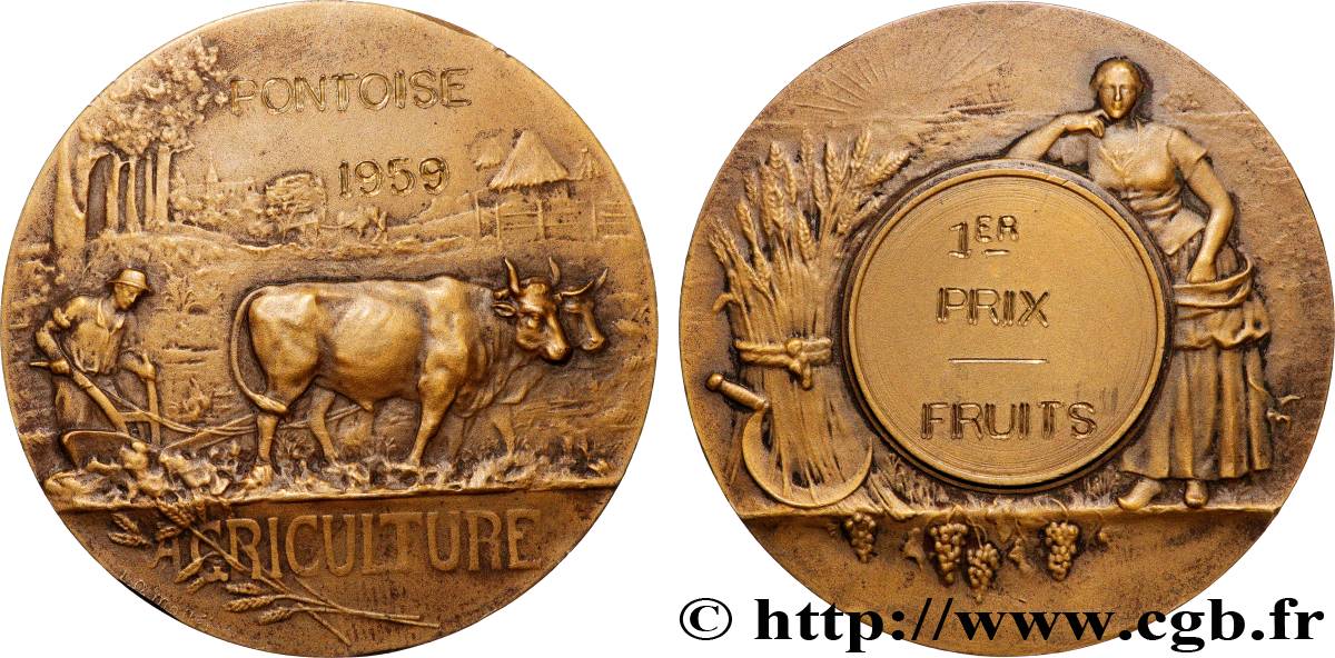 FUNFTE FRANZOSISCHE REPUBLIK Médaille de récompense agricole fVZ