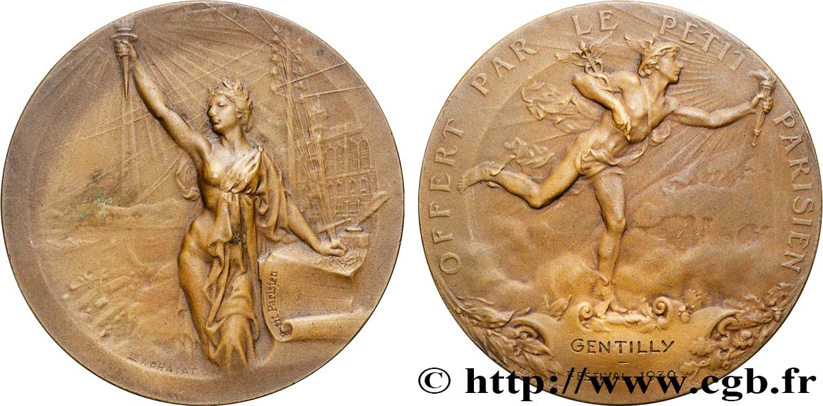 TROISIÈME RÉPUBLIQUE Médaille, Offert par le Petit Parisien TTB+