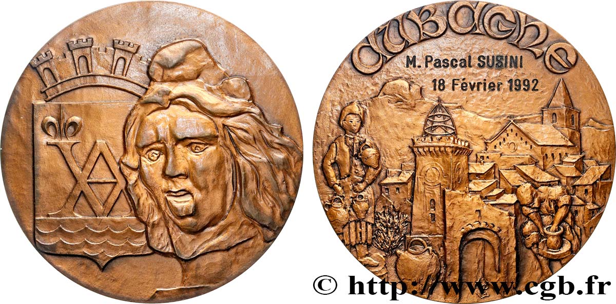 QUINTA REPUBLICA FRANCESA Médaille, Aubagne  MBC+/EBC
