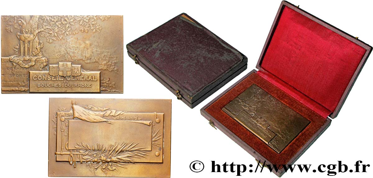 TROISIÈME RÉPUBLIQUE Médaille, Commission des sports, Conseil général des Bouches-du-Rhône TTB+