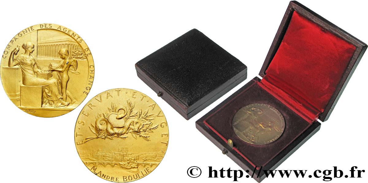 III REPUBLIC Médaille, Compagnie des agents de change AU