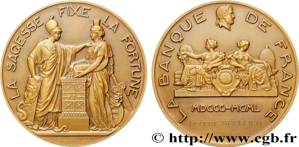 BANQUE DE FRANCE Médaille de récompense, La sagesse fixe la fortune MS