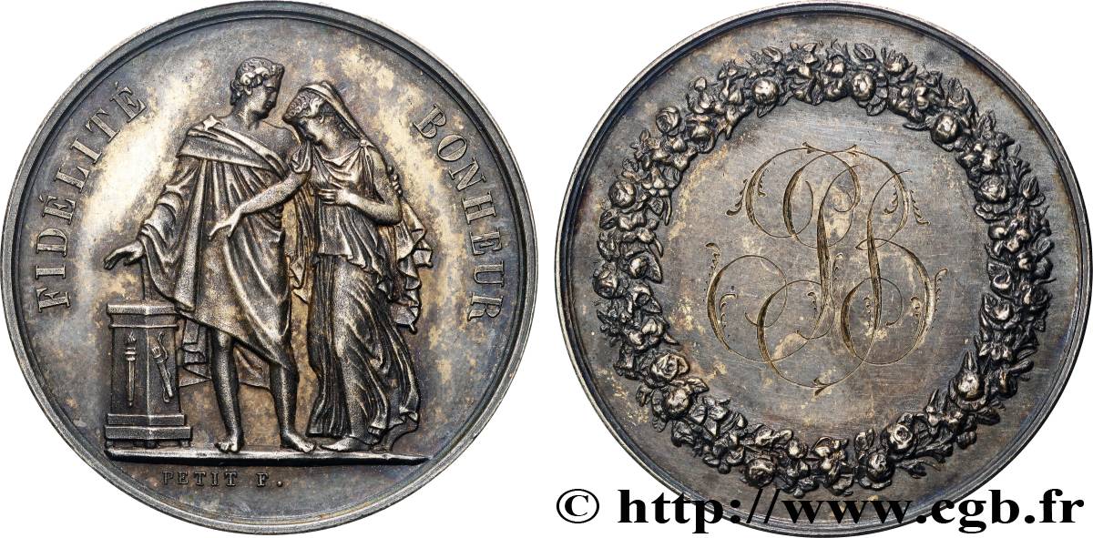AMOUR ET MARIAGE Médaille de mariage, Fidélité et Bonheur AU