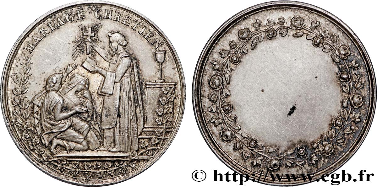 AMOUR ET MARIAGE Médaille, Mariage chrétien TTB+