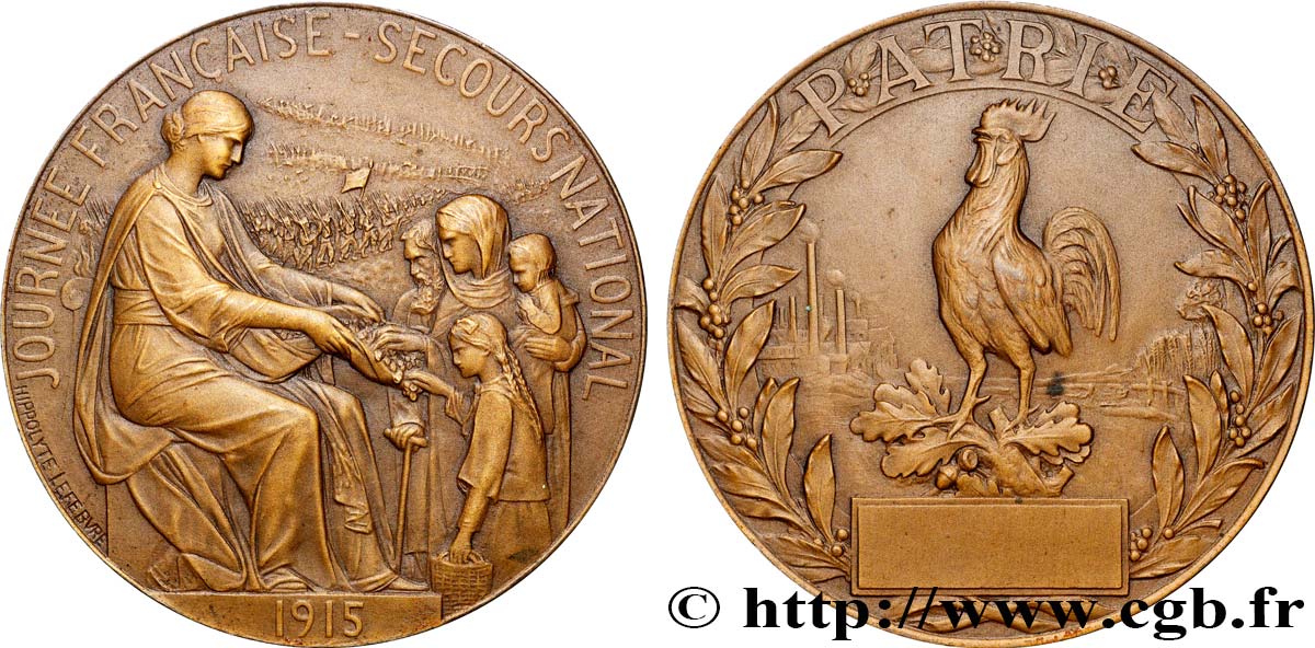 TERZA REPUBBLICA FRANCESE Médaille, Journée française, secours national q.SPL