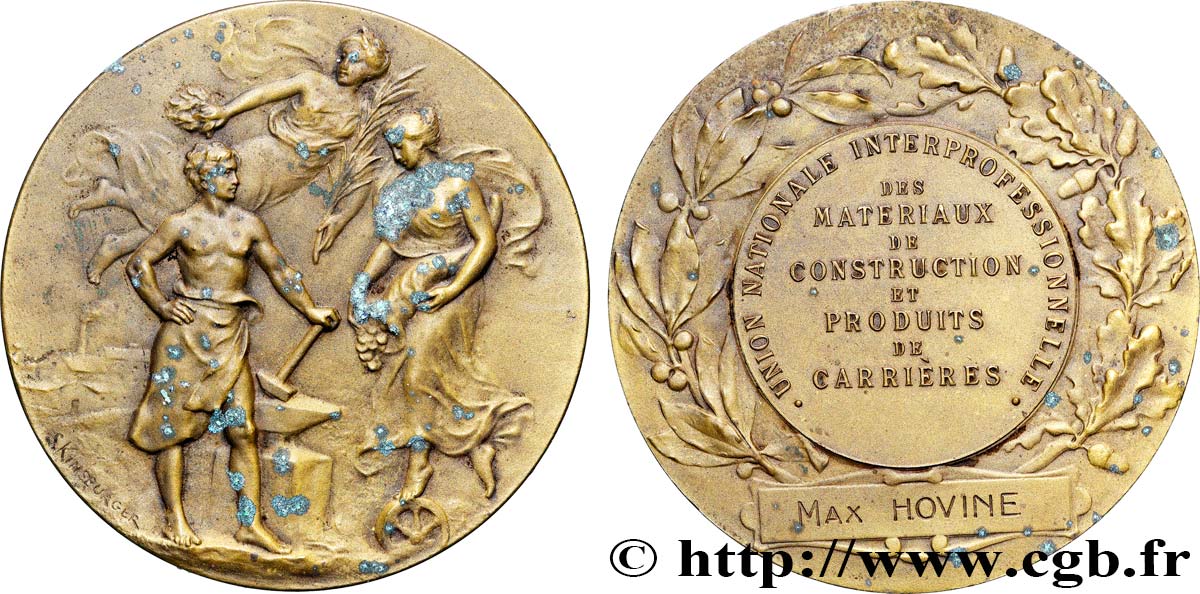 ASSOCIATIONS PROFESSIONNELLES - SYNDICATS Médaille, Union nationale interprofessionnelle des matériaux de construction et produits de carrières TTB