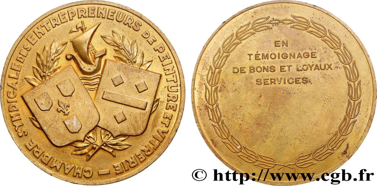 ASSOCIATIONS PROFESSIONNELLES - SYNDICATS. XIXe Médaille, Chambre syndicale des entrepreneurs de peinture et vitrerie BB