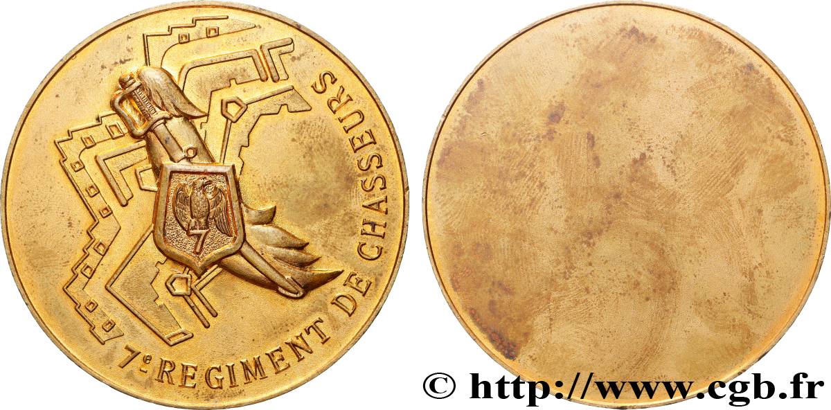 FUNFTE FRANZOSISCHE REPUBLIK Médaille, 7ème régiment de chasseurs SS