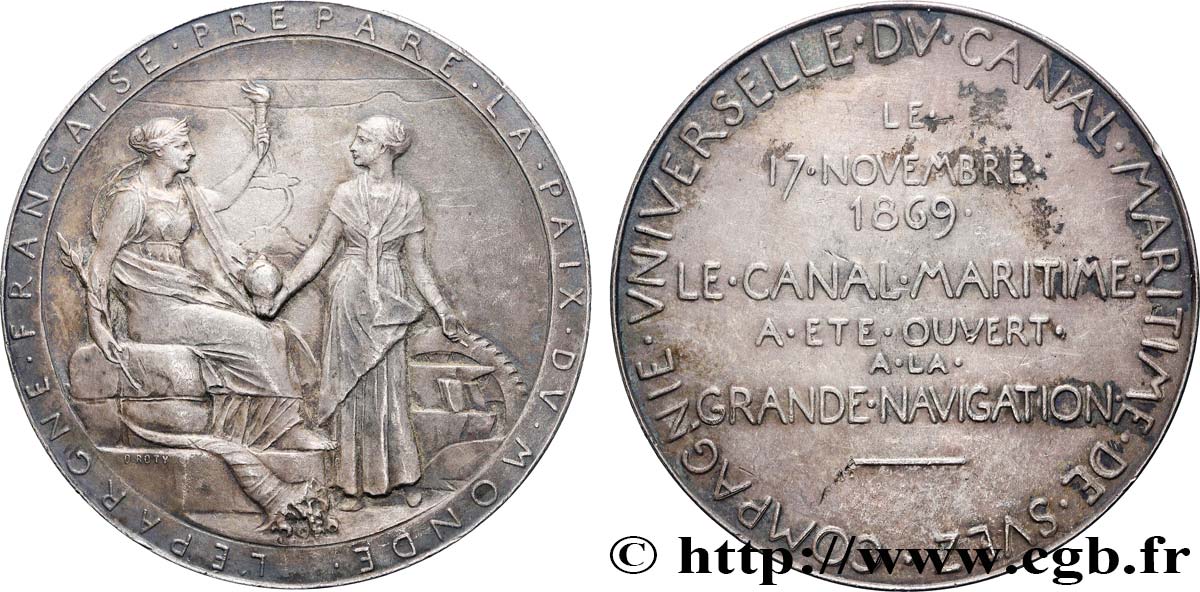 CANAUX ET TRANSPORTS FLUVIAUX Médaille, Compagnie universelle du canal maritime de Suez TTB+